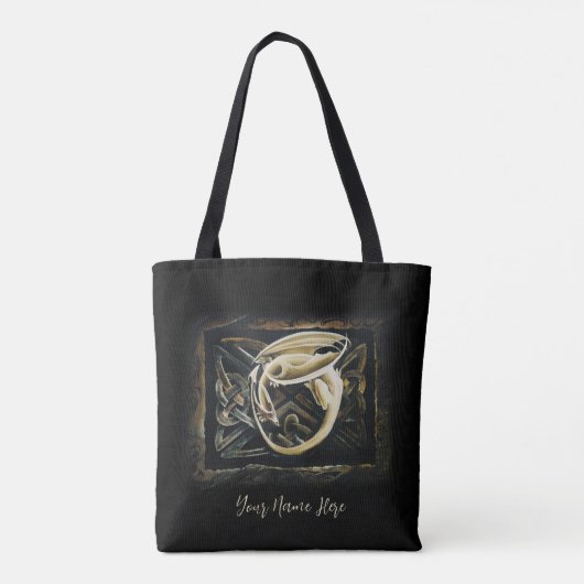 Celtic Knot Work Cream Dragon Tasche (Rückseite)