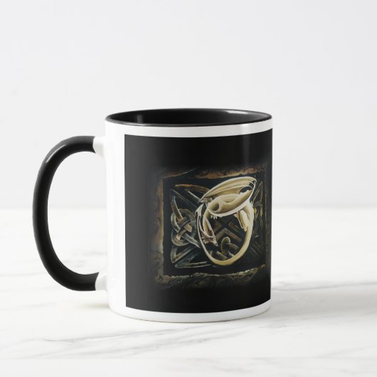 Celtic Knot Work Cream Dragon Tasse (Links)