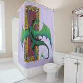 Celtic Knot Work Green Dragon Lila Duschvorhang (Beispiel)
