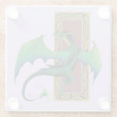 Celtic Knot Work Green Dragon Lila Glasuntersetzer (Rückseite)