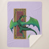 Celtic Knot Work Green Dragon Lila Sherpadecke (Vorderseite)