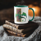 Celtic Knot Work Green Dragon Lila Tasse