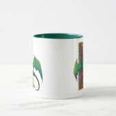 Celtic Knot Work Green Dragon Lila Tasse (Zentrum)