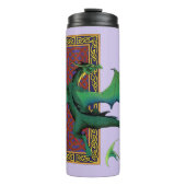 Celtic Knot Work Green Dragon Lila Thermosbecher (Vorderseite)