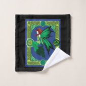 Celtic Knot Work Green Fairy Badhandtuch Set (Waschlappen)