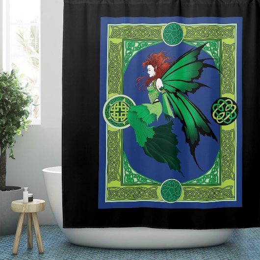 Celtic Knot Work Green Fairy Duschvorhang