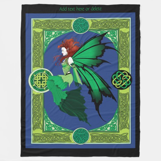 Celtic Knot Work Green Fairy Fleecedecke (Vorderseite)