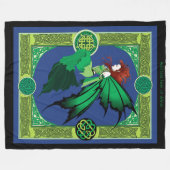 Celtic Knot Work Green Fairy Fleecedecke (Vorderseite (Horizontal))