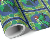 Celtic Knot Work Green Fairy Geschenkpapier (Rolleneckpunkt)