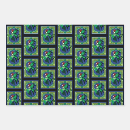 Celtic Knot Work Green Fairy Geschenkpapier Set (Vorderseite 3)
