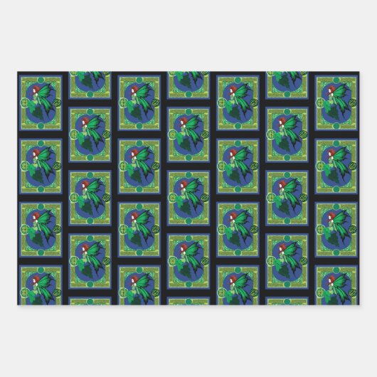 Celtic Knot Work Green Fairy Geschenkpapier Set (Vorderseite)