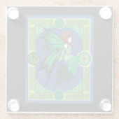Celtic Knot Work Green Fairy Glasuntersetzer (Rückseite)