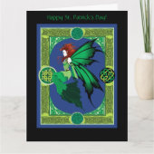 Celtic Knot Work Green Fairy Karte (Vorderseite)