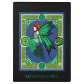 Celtic Knot Work Green Fairy Klemmbrett (Rückseite)