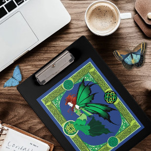 Celtic Knot Work Green Fairy Klemmbrett