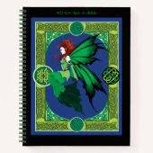 Celtic Knot Work Green Fairy Notizblock (Vorderseite)