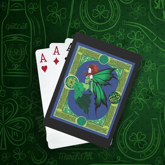 Celtic Knot Work Green Fairy Spielkarten