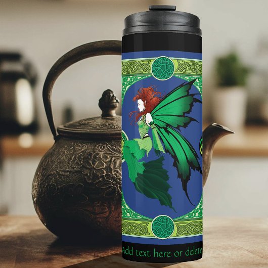 Celtic Knot Work Green Fairy Thermosbecher