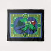 Celtic Knot Work Green Fairy Wandteppich (Vorderseite (Horizontal))