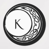Celtic Knot Work Moon Circle Monogram Etiketten (Design 1)