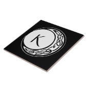 Celtic Knot Work Moon Circle Monogram Fliese (Seite)