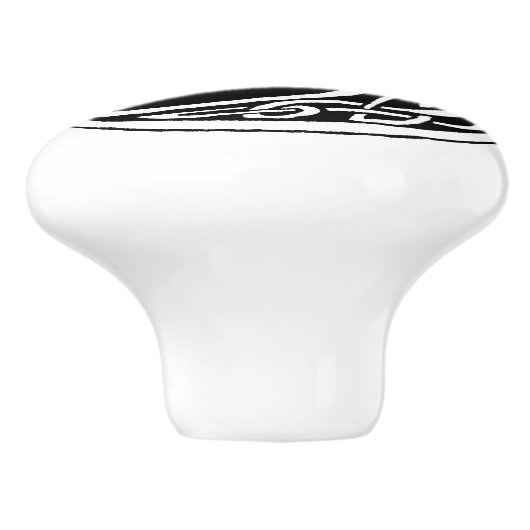 Celtic Knot Work Moon Circle Monogram Keramikknauf (Seitenansicht)