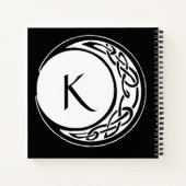 Celtic Knot Work Moon Circle Monogram Notizblock (Rückseite)