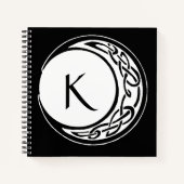 Celtic Knot Work Moon Circle Monogram Notizblock (Vorderseite)