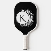 Celtic Knot Work Moon Circle Monogram Pickleball Schläger (Rückseite)