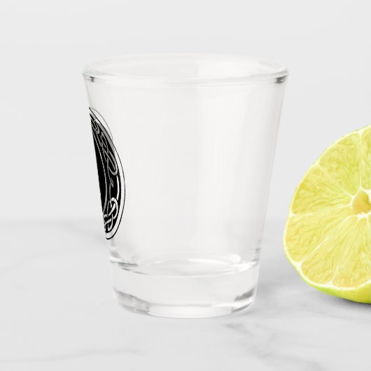 Celtic Knot Work Moon Circle Monogram Schnapsglas (Rechts)