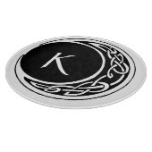 Celtic Knot Work Moon Circle Monogram Schneidebrett (Ecke)