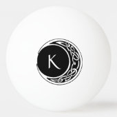 Celtic Knot Work Moon Circle Monogram Tischtennisball (Vorderseite)