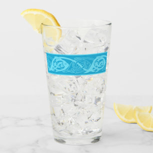 Celtic Knotwork Fish in Blue Glas