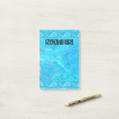 Celtic Knotwork Fish in Blue  Post-it Klebezettel (Auf Schreibtisch)