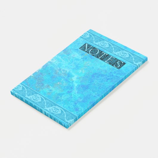 Celtic Knotwork Fish in Blue  Post-it Klebezettel (angewinkelt)