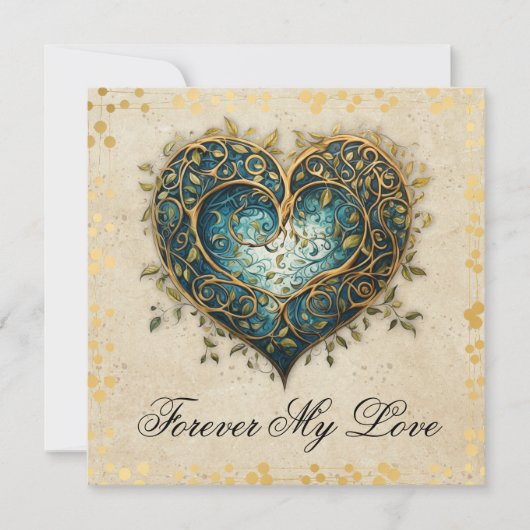 Celtic Knüpfarbeit Blue and Gold Heft Flat Card (Vorderseite)