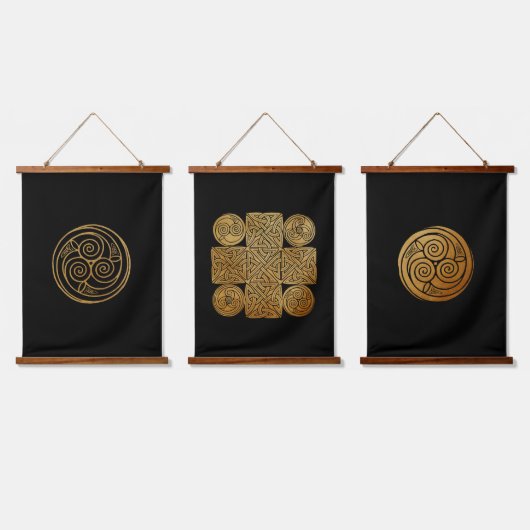 Celtic Knüpfarbeit Designs Set Wandteppich Mit Holzrahmen (Dreifach)