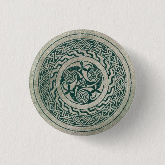 Celtic Knüpfarbeit Irish Medallion Muster in Green Button (Vorderseite)