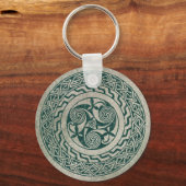 Celtic Knüpfarbeit Irish Medallion Muster in Green Schlüsselanhänger (Vorderseite)