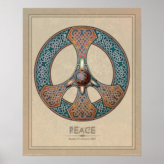 Celtic Knüpfarbeit Peace Sign Poster (16x20")
