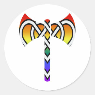 Celtic Labrys Runder Aufkleber