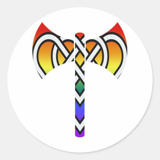 Celtic Labrys Runder Aufkleber (Vorderseite)