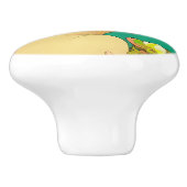 Celtic Lady mit Blume in ihrem Haar Keramikknauf (Seitenansicht)