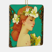 Celtic Lady mit Blume in ihrem Haar Keramikornament (Rechts)