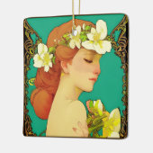 Celtic Lady mit Blume in ihrem Haar Keramikornament (Links)