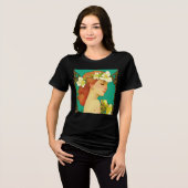 Celtic Lady mit Blume in ihrem Haar Tri-Blend Shirt (Vorderseite voll)