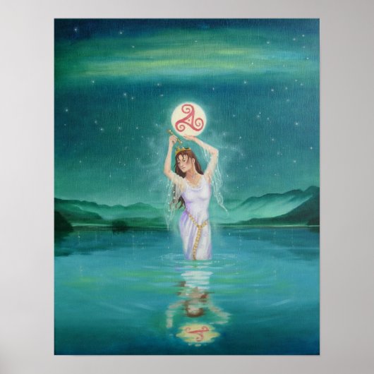 Celtic Lady of the Lake Fine Art Print Poster (Vorne)