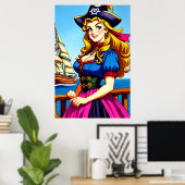 Celtic Lady Pirate | AI Art Poster (Heimbüro)