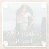 Celtic Lady Posing vor alten Steinen Glasuntersetzer (Rückseite)