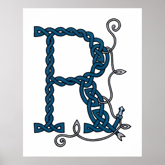 Celtic Letter R print Poster (Vorne)